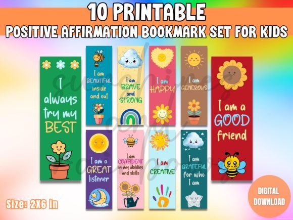 Download Positive Affirmation Bookmarks for Kids - Kid Collection