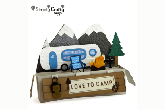 Download Mountain Camping Box Card SVG - Camp Collection