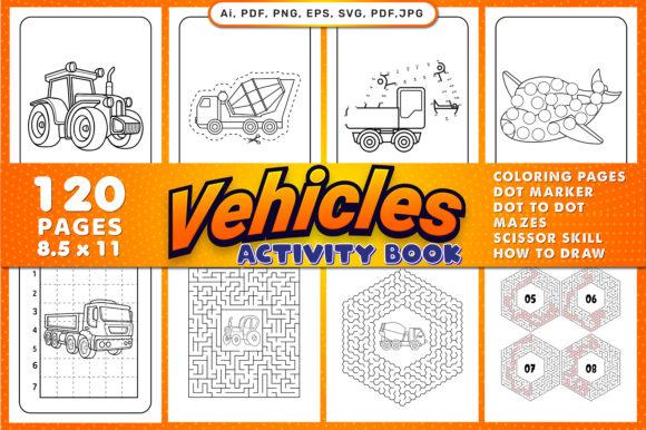 Download Vehicles Activity Pages for Kids - Kid Collection