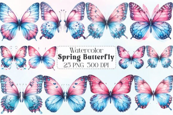 Download Colorful Spring Butterfly Clipart - Spring Collection
