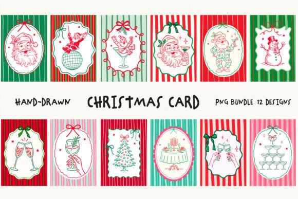 Download Christmas Hand-Drawn Card Bundle Png - Hand Collection