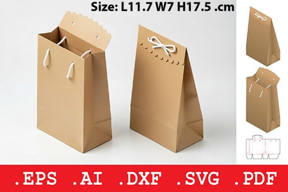 Download Scalloped Edge Handle Paper Gift Bag - Hand Collection