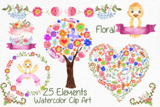 Download Watercolor Kids Floral Clipart Floral Arrangements Little Bird Nursery Clipart - Kid Collection
