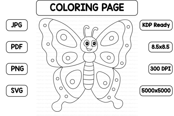 Download Butterfly Coloring Page Isolated for Kid - Kid Collection