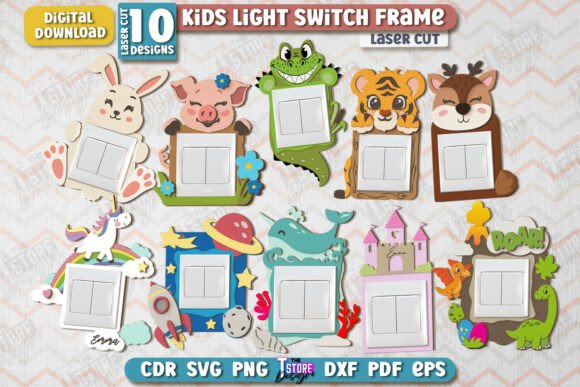 Download Kids Light Switch Frame Laser Cut Bundle - Kid Collection