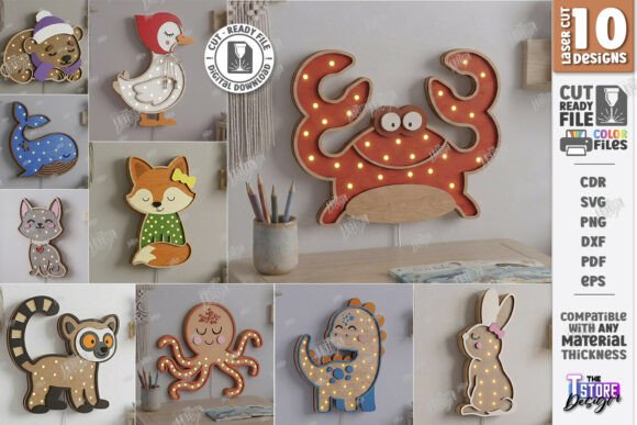 Download Kids Night Light Laser Cut Bundle | CNC - Kid Collection