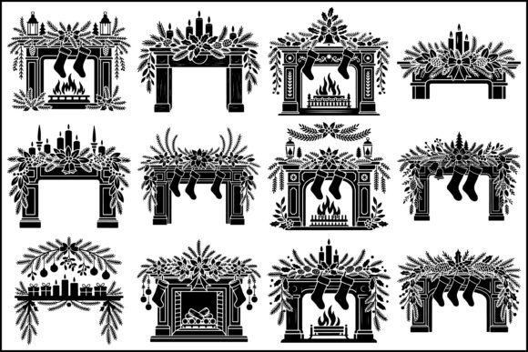 Download Christmas Fireplace SVG Bundle Set - Premium Resources