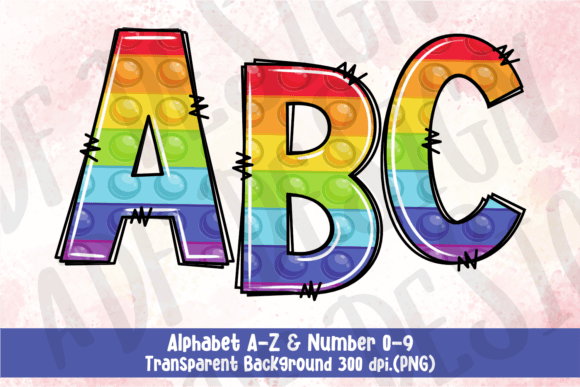 Download Kids Party Pop It Doodle Alphabet PNG - Kid Collection