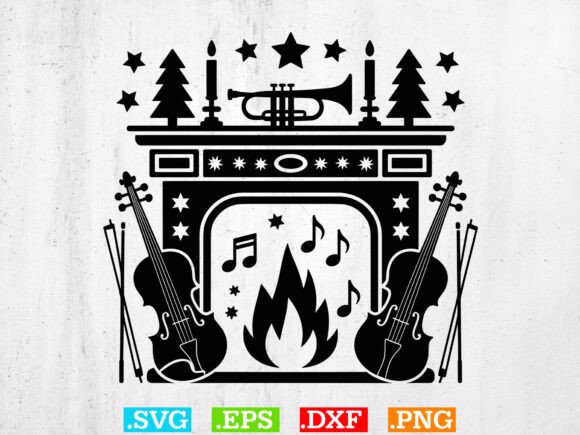 Download Christmas Fireplace Silhouette SVG - Premium Resources